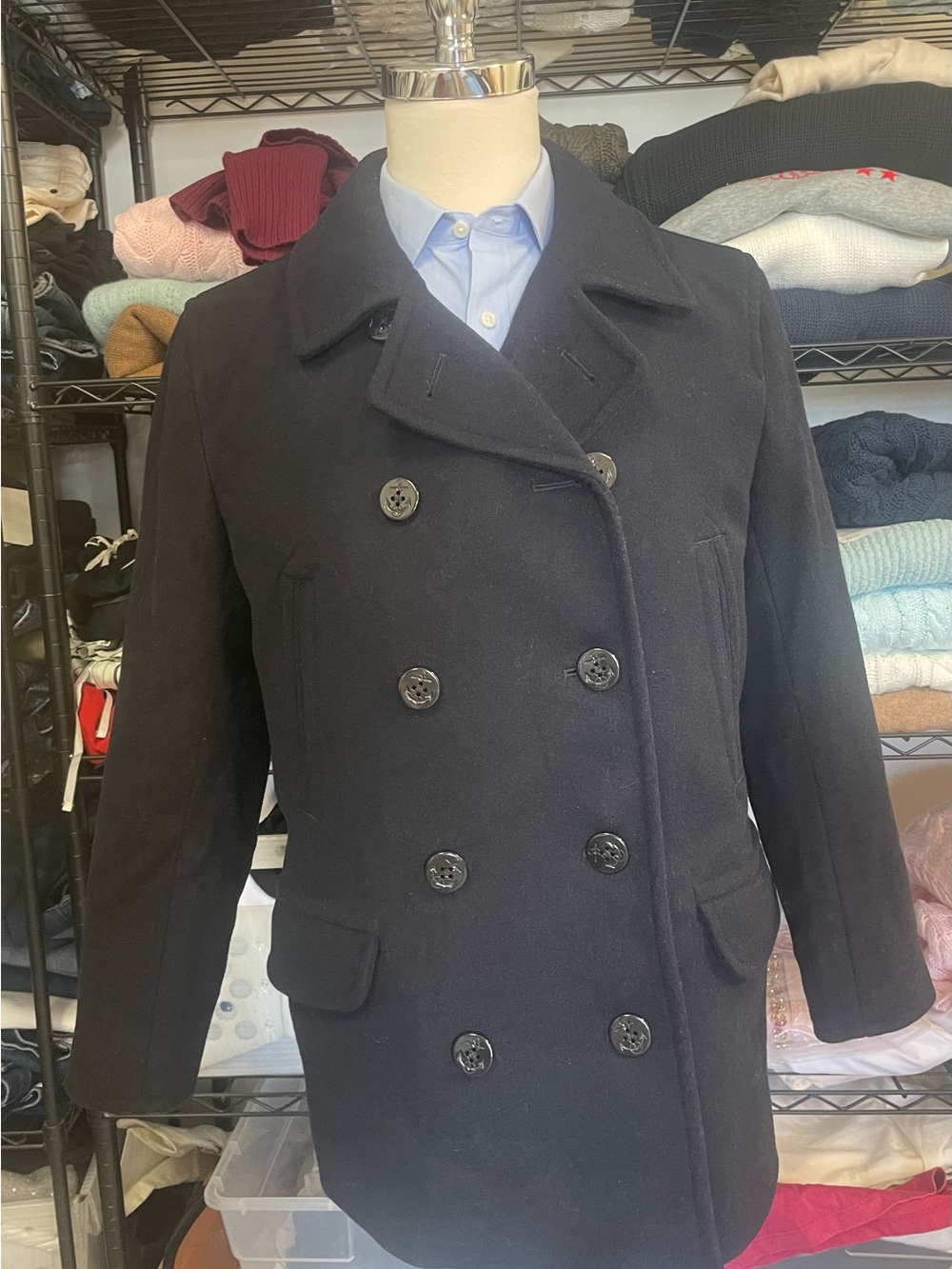 J. CREW Dock peacoat in wool blend with PrimaLoft® Navy Size M NWT $498 C0038 - Picture 6 of 12